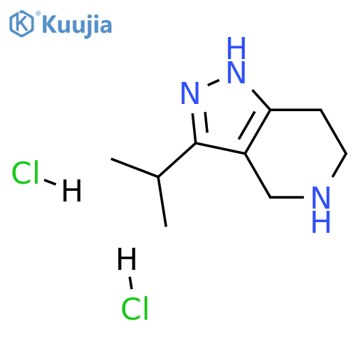 3-isopropyl-4,5,6,7-tetrahydro-1H-pyrazolo[4,3-c]pyridine;dihydrochloride structure