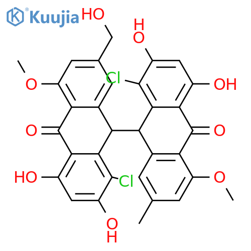 Emodin bianthrone; (9R*,9'R*)-form, 1,1'-Dichloro, 11-hydroxy, 5,5'-di-Me ether structure