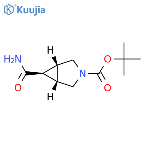tert-butyl rel-(1R,5S,6r)-6-carbamoyl-3-azabicyclo[3.1.0]hexane-3-carboxylate structure