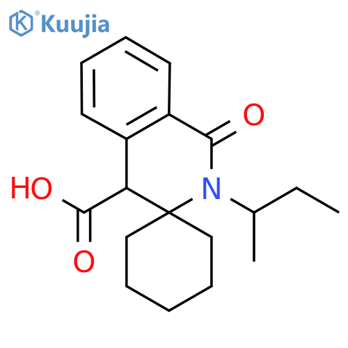 2'-sec-Butyl-1'-oxo-1',4'-dihydro-2'H-spirocyclohexane-1,3'-isoquinoline-4'-carboxylic acid structure