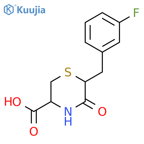 6-(3-Fluorobenzyl)-5-oxothiomorpholine-3-carboxylic acid structure