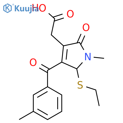 2-(5-(Ethylthio)-1-methyl-4-(3-methylbenzoyl)-2-oxo-2,5-dihydro-1H-pyrrol-3-yl)acetic acid structure