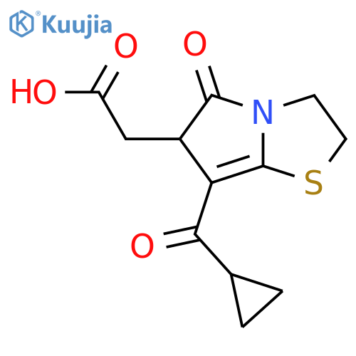 2-(7-(Cyclopropanecarbonyl)-5-oxo-2,3,5,6-tetrahydropyrrolo[2,1-b]thiazol-6-yl)acetic acid structure