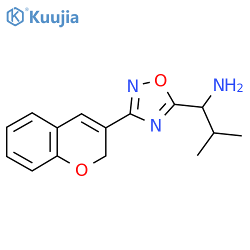 1-(3-(2H-Chromen-3-yl)-1,2,4-oxadiazol-5-yl)-2-methylpropan-1-amine structure