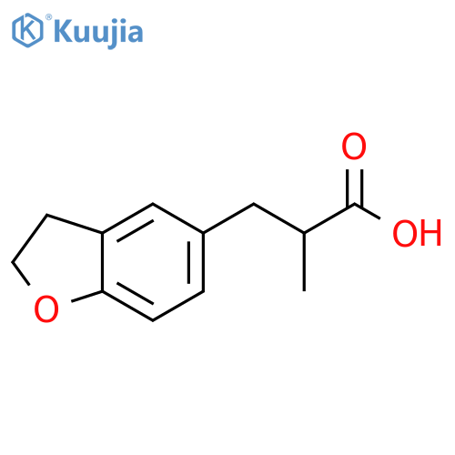 3-(2,3-Dihydro-1-benzofuran-5-yl)-2-methylpropanoic acid structure