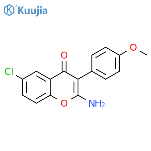 2-Amino-6-chloro-3-(4-methoxy-phenyl)-chromen-4-one structure