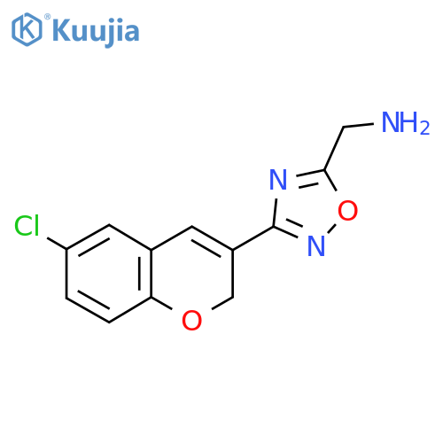 (3-(6-Chloro-2H-chromen-3-yl)-1,2,4-oxadiazol-5-yl)methanamine structure