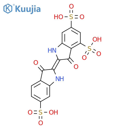 1H-Indole-4,6-disulfonic acid, 2-(1,3-dihydro-3-oxo-6-sulfo-2H-indol-2-ylidene)-2,3-dihydro-3-oxo- structure