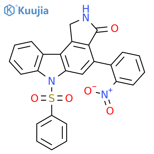 Pyrrolo[3,4-c]carbazol-3(2H)-one, 1,6-dihydro-4-(2-nitrophenyl)-6-(phenylsulfonyl)- structure