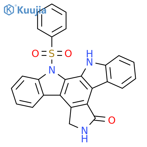 5H-Indolo[2,3-a]pyrrolo[3,4-c]carbazol-5-one, 6,7,12,13-tetrahydro-12-(phenylsulfonyl)- structure