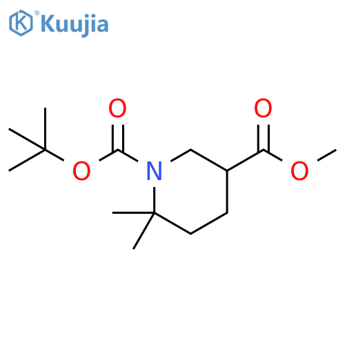 6,6-dimethyl-piperidine-1,3-dicarboxylic acid 1-tert-butyl ester 3-methyl ester structure