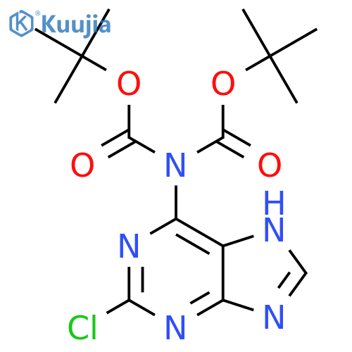 tert-butyl N-[(tert-butoxy)carbonyl]-N-(2-chloro-9H-purin-6-yl)carbamate structure