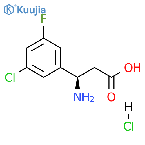 (3R)-3-AMINO-3-(3-CHLORO-5-FLUOROPHENYL)PROPANOIC ACID HYDROCHLORIDE structure