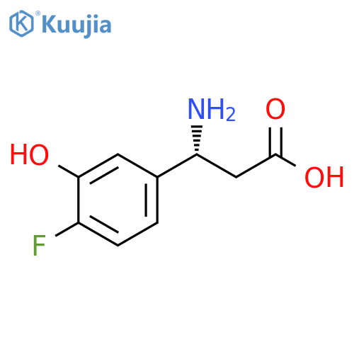 (3R)-3-AMINO-3-(4-FLUORO-3-HYDROXYPHENYL)PROPANOIC ACID structure