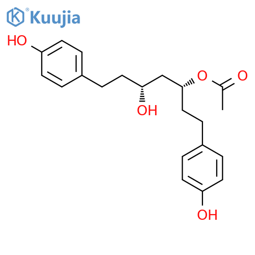 5-Hydroxy-1,7-bis(4-hydroxyphenyl) heptan-3-yl acetate structure