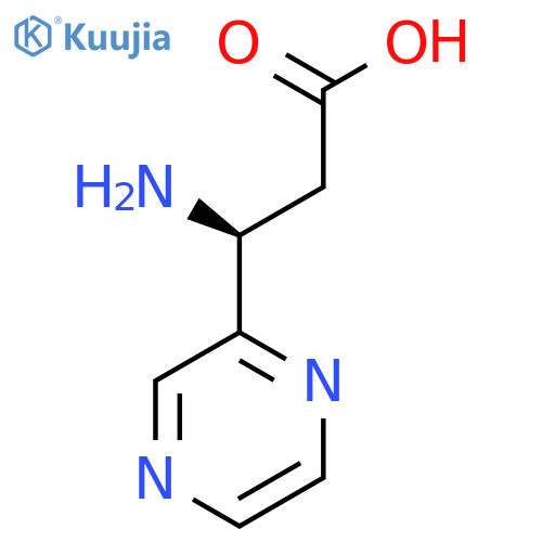 (3S)-3-amino-3-(pyrazin-2-yl)propanoic acid structure