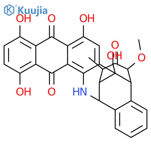 9,8,14-[1]Butanyl[4]ylideneanthra[1,2-b]benz[f]azocine-5,16,19-trione,8,9,14,15-tetrahydro-1,4,6,8,17-pentahydroxy-20-methoxy-18-methyl-,(8R,9R,14S,17S,18R)- (9CI) structure