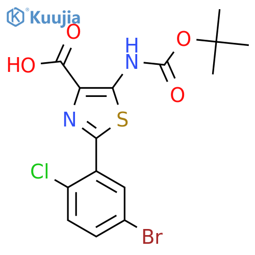 5-(Boc-amino)-2-(5-bromo-2-chlorophenyl)thiazole-4-carboxylic acid structure