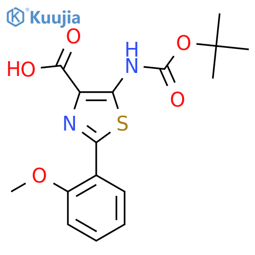 5-(Boc-amino)-2-(2-methoxyphenyl)thiazole-4-carboxylic acid structure