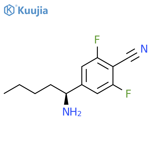 Benzonitrile, 4-[(1S)-1-aminopentyl]-2,6-difluoro- structure