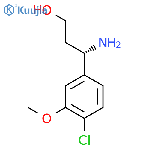 (3S)-3-amino-3-(4-chloro-3-methoxyphenyl)propan-1-ol structure