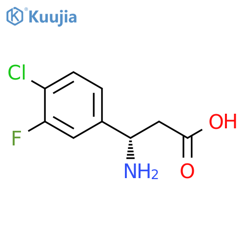 (3S)-3-AMINO-3-(4-CHLORO-3-FLUOROPHENYL)PROPANOIC ACID structure