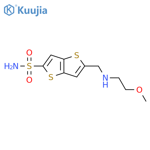 5-[[(2-Methoxyethyl)amino]methyl]thieno[3,2-b]thiophene-2-sulfonamide structure