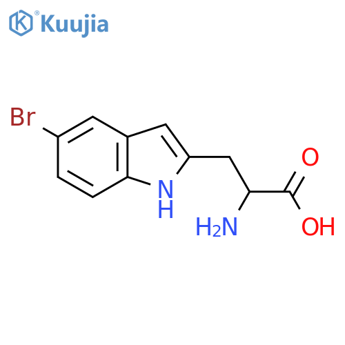 2-amino-3-(5-bromo-1H-indol-2-yl)propanoic acid structure
