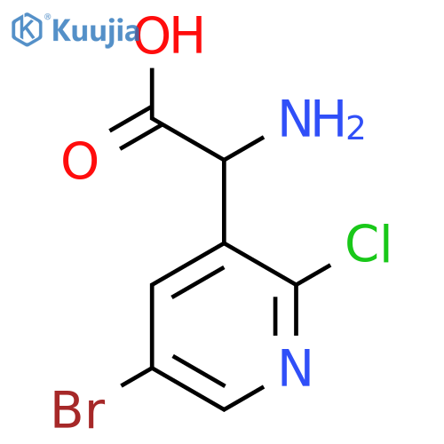 2-amino-2-(5-bromo-2-chloropyridin-3-yl)acetic acid structure