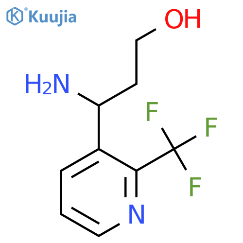 3-amino-3-2-(trifluoromethyl)pyridin-3-ylpropan-1-ol structure
