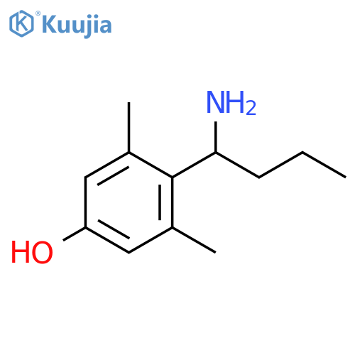 4-(1-aminobutyl)-3,5-dimethylphenol structure
