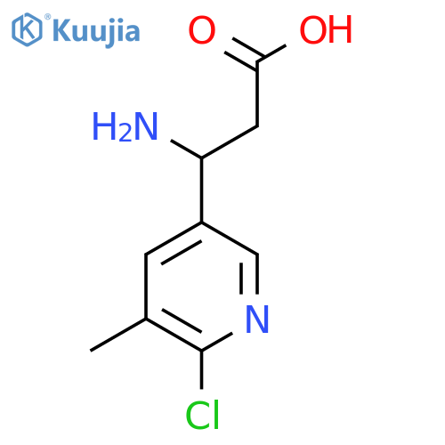 3-amino-3-(6-chloro-5-methylpyridin-3-yl)propanoic acid structure