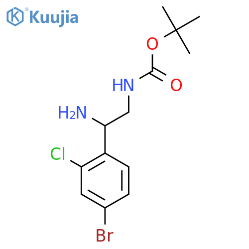 tert-butyl N-2-amino-2-(4-bromo-2-chlorophenyl)ethylcarbamate structure