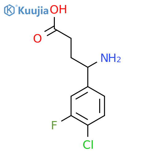 4-amino-4-(4-chloro-3-fluorophenyl)butanoic acid structure