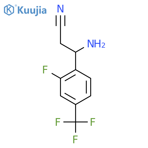 3-AMINO-3-[2-FLUORO-4-(TRIFLUOROMETHYL)PHENYL]PROPANENITRILE structure
