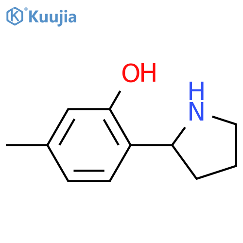 5-methyl-2-(pyrrolidin-2-yl)phenol structure