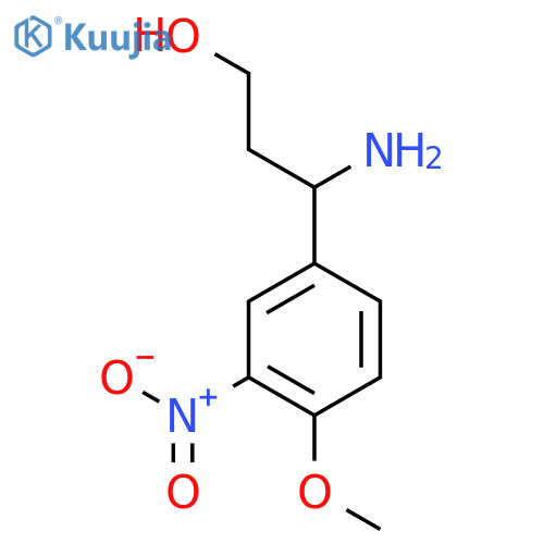 3-amino-3-(4-methoxy-3-nitrophenyl)propan-1-ol structure