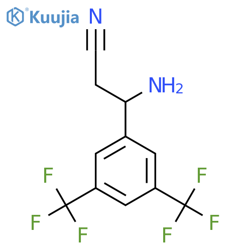 3-AMINO-3-[3,5-BIS(TRIFLUOROMETHYL)PHENYL]PROPANENITRILE structure