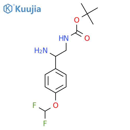 tert-butyl N-{2-amino-2-[4-(difluoromethoxy)phenyl]ethyl}carbamate structure