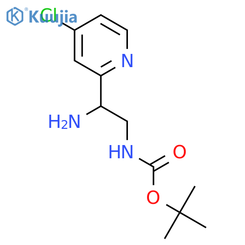 tert-butyl N-2-amino-2-(4-chloropyridin-2-yl)ethylcarbamate structure