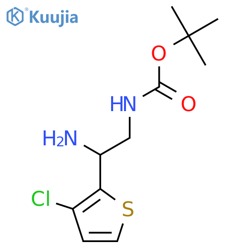 tert-butyl N-2-amino-2-(3-chlorothiophen-2-yl)ethylcarbamate structure
