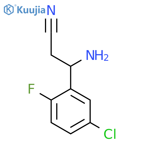 3-AMINO-3-(5-CHLORO-2-FLUOROPHENYL)PROPANENITRILE structure