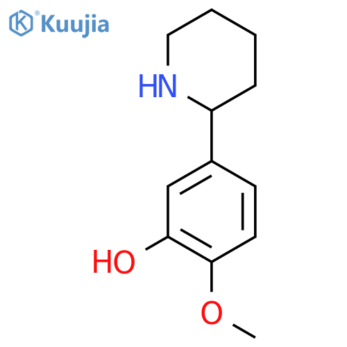2-methoxy-5-(piperidin-2-yl)phenol structure