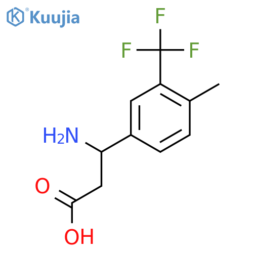 3-amino-3-4-methyl-3-(trifluoromethyl)phenylpropanoic acid structure