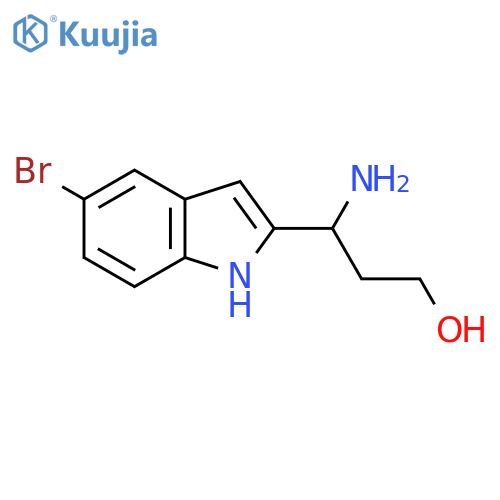 3-amino-3-(5-bromo-1H-indol-2-yl)propan-1-ol structure