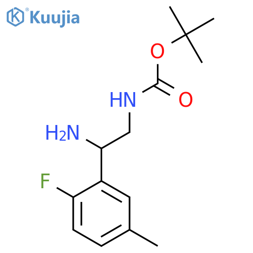 tert-butyl N-2-amino-2-(2-fluoro-5-methylphenyl)ethylcarbamate structure