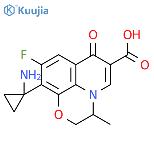 7H-Pyrido[1,2,3-de]-1,4-benzoxazine-6-carboxylicacid, 10-(1-aminocyclopropyl)-9-fluoro-2,3-dihydro-3-methyl-7-oxo- structure