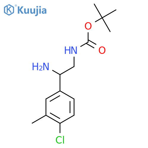 tert-butyl N-2-amino-2-(4-chloro-3-methylphenyl)ethylcarbamate structure