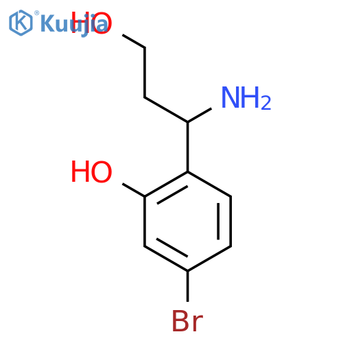 2-(1-amino-3-hydroxypropyl)-5-bromophenol structure