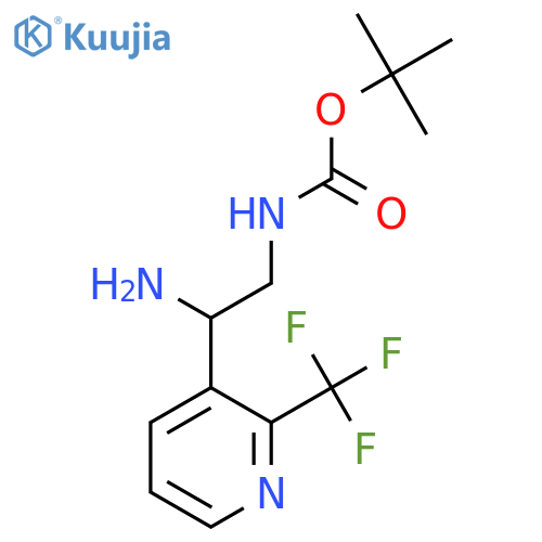 tert-butyl N-{2-amino-2-2-(trifluoromethyl)pyridin-3-ylethyl}carbamate structure